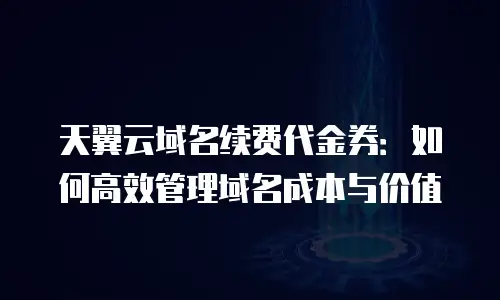 天翼云域名续费代金券：如何高效管理域名成本与价值