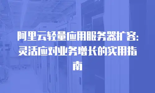 阿里云轻量应用服务器扩容：灵活应对业务增长的实用指南