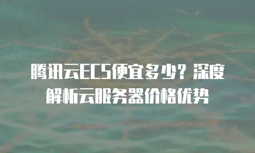 腾讯云ECS便宜多少？深度解析云服务器价格优势