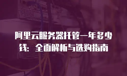 阿里云服务器托管一年多少钱：全面解析与选购指南