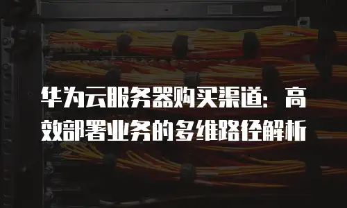 华为云服务器购买渠道：高效部署业务的多维路径解析