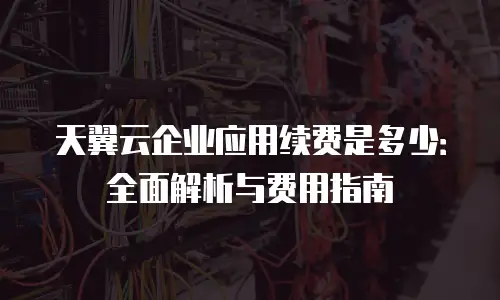 天翼云企业应用续费是多少：全面解析与费用指南