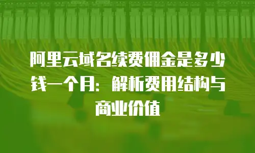 阿里云域名续费佣金是多少钱一个月：解析费用结构与商业价值