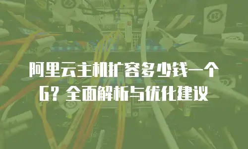 阿里云主机扩容多少钱一个G？全面解析与优化建议