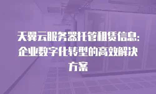天翼云服务器托管租赁信息：企业数字化转型的高效解决方案