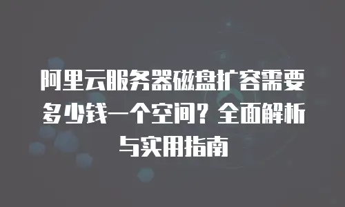 阿里云服务器磁盘扩容需要多少钱一个空间？全面解析与实用指南
