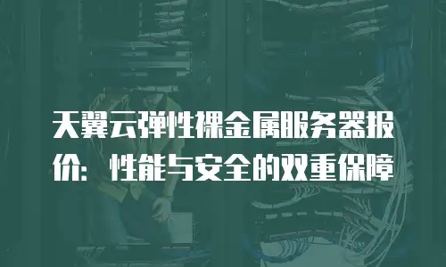 天翼云弹性裸金属服务器报价：性能与安全的双重保障
