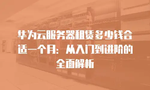 华为云服务器租赁多少钱合适一个月：从入门到进阶的全面解析