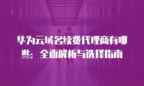 华为云域名续费代理商有哪些：全面解析与选择指南