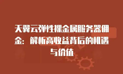 天翼云弹性裸金属服务器佣金：解析高收益背后的机遇与价值