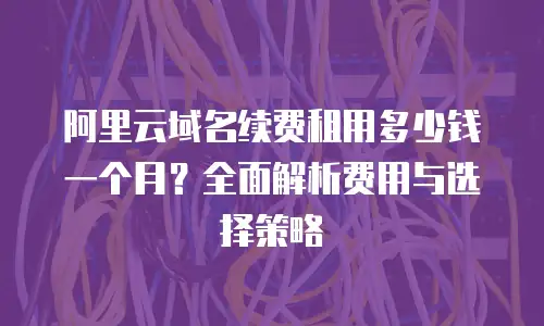阿里云域名续费租用多少钱一个月？全面解析费用与选择策略