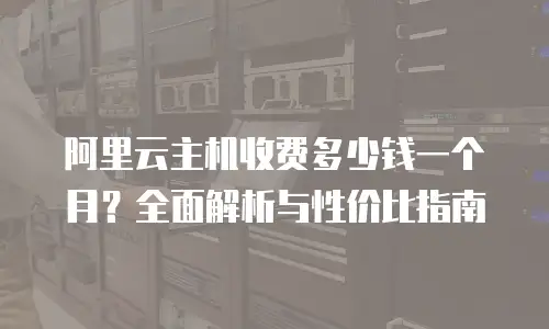 阿里云主机收费多少钱一个月？全面解析与性价比指南