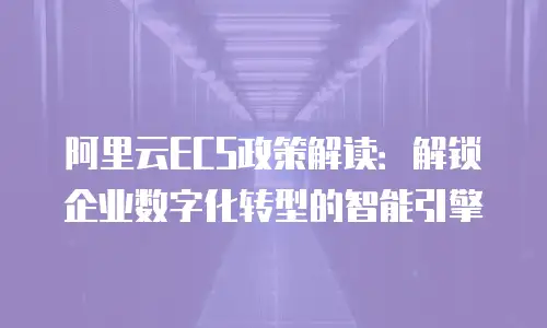 阿里云ECS政策解读：解锁企业数字化转型的智能引擎