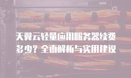 天翼云轻量应用服务器续费多少？全面解析与实用建议