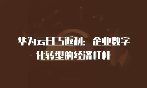 华为云ECS返利：企业数字化转型的经济杠杆