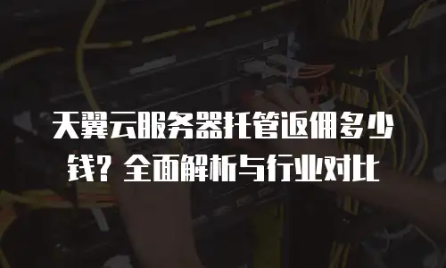 天翼云服务器托管返佣多少钱？全面解析与行业对比