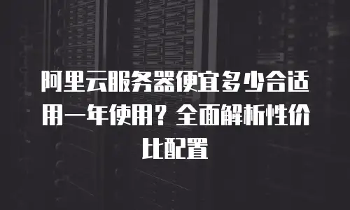阿里云服务器便宜多少合适用一年使用？全面解析性价比配置