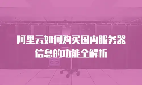 阿里云如何购买国内服务器信息的功能全解析
