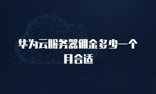 华为云服务器佣金多少一个月合适