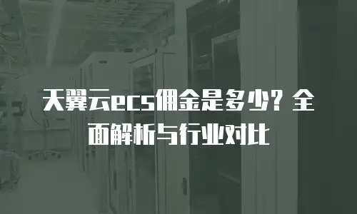 天翼云ecs佣金是多少？全面解析与行业对比