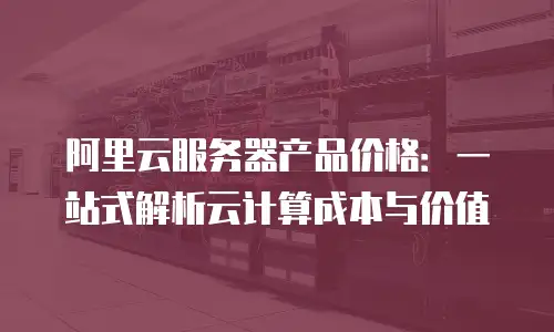 阿里云服务器产品价格：一站式解析云计算成本与价值