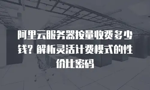 阿里云服务器按量收费多少钱？解析灵活计费模式的性价比密码