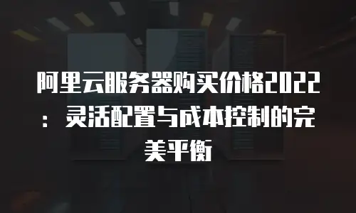 阿里云服务器购买价格2022：灵活配置与成本控制的完美平衡