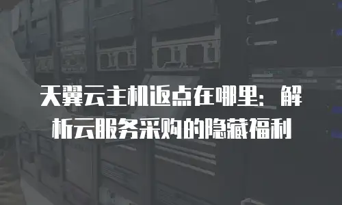 天翼云主机返点在哪里：解析云服务采购的隐藏福利
