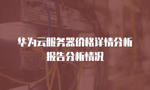 华为云服务器价格详情分析报告分析情况