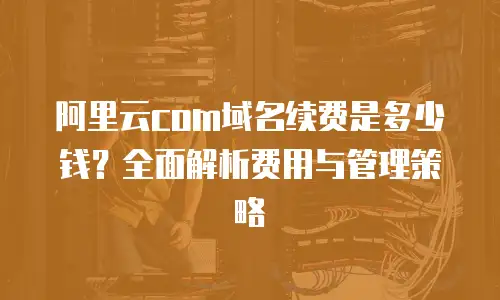 阿里云com域名续费是多少钱？全面解析费用与管理策略