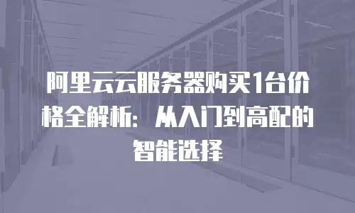 阿里云云服务器购买1台价格全解析：从入门到高配的智能选择