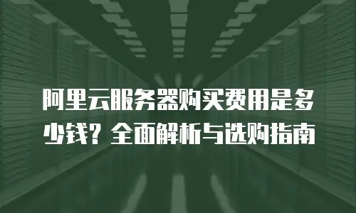 阿里云服务器购买费用是多少钱？全面解析与选购指南