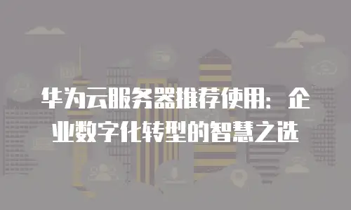 华为云服务器推荐使用：企业数字化转型的智慧之选