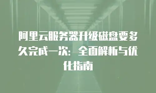 阿里云服务器升级磁盘要多久完成一次：全面解析与优化指南