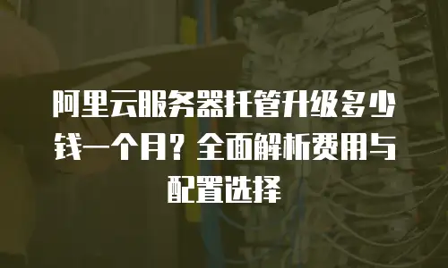 阿里云服务器托管升级多少钱一个月？全面解析费用与配置选择