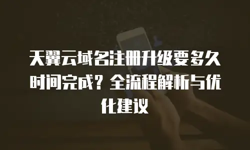 天翼云域名注册升级要多久时间完成？全流程解析与优化建议