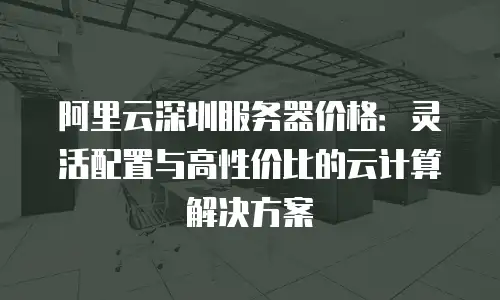 阿里云深圳服务器价格：灵活配置与高性价比的云计算解决方案