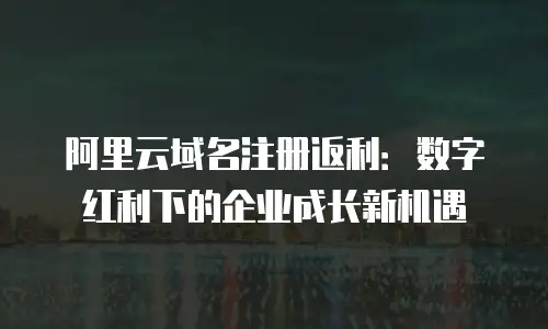 阿里云域名注册返利：数字红利下的企业成长新机遇