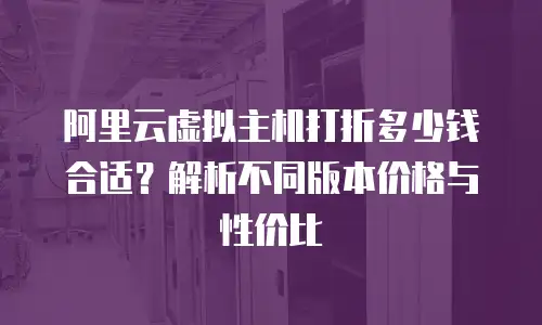 阿里云虚拟主机打折多少钱合适？解析不同版本价格与性价比