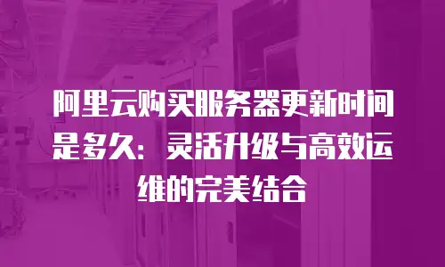 阿里云购买服务器更新时间是多久：灵活升级与高效运维的完美结合