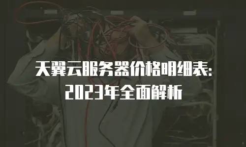天翼云服务器价格明细表：2023年全面解析