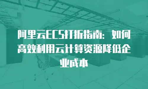 阿里云ECS打折指南：如何高效利用云计算资源降低企业成本