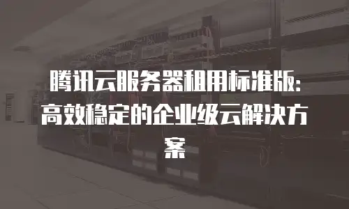 腾讯云服务器租用标准版：高效稳定的企业级云解决方案