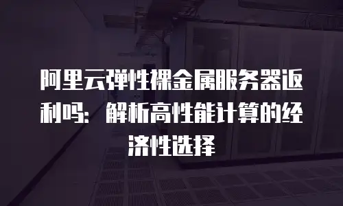 阿里云弹性裸金属服务器返利吗：解析高性能计算的经济性选择