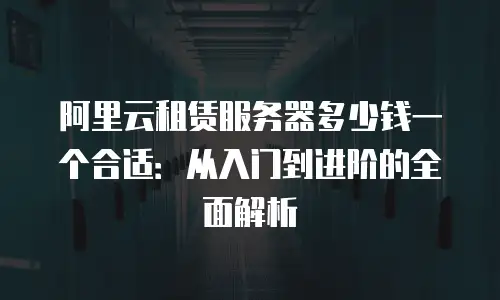 阿里云租赁服务器多少钱一个合适：从入门到进阶的全面解析