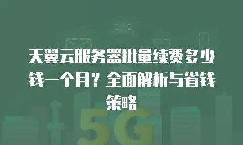 天翼云服务器批量续费多少钱一个月？全面解析与省钱策略
