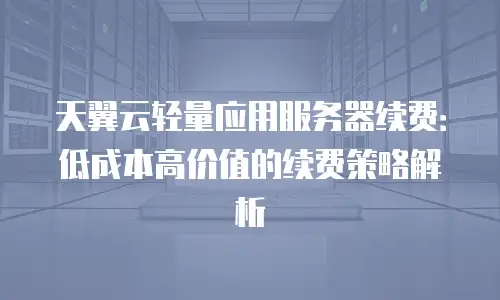 天翼云轻量应用服务器续费：低成本高价值的续费策略解析