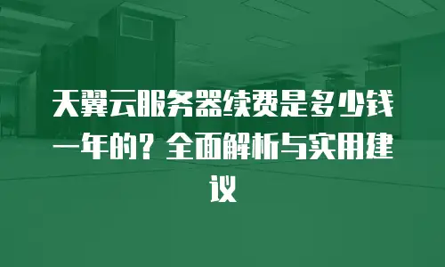 天翼云服务器续费是多少钱一年的？全面解析与实用建议