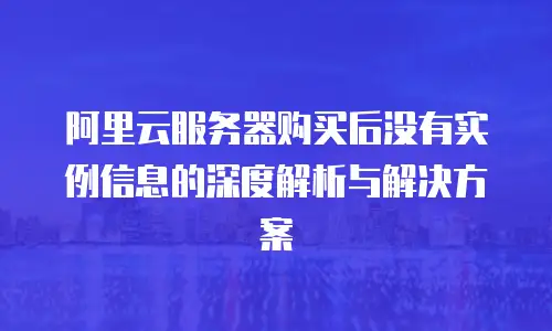 阿里云服务器购买后没有实例信息的深度解析与解决方案