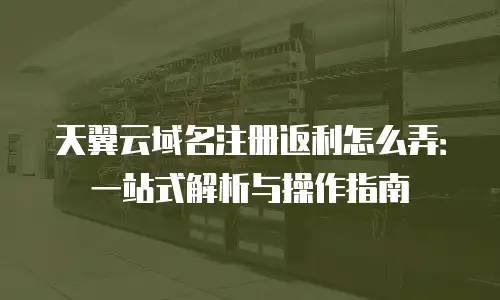 天翼云域名注册返利怎么弄：一站式解析与操作指南